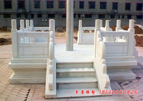 企业汉白玉国旗台石雕