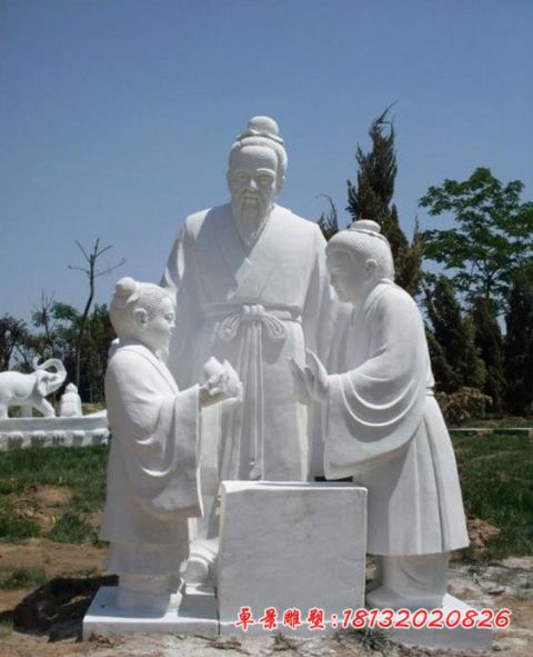 校园汉白玉孔融让梨人物石雕