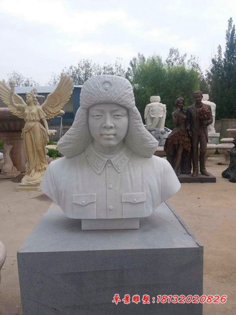 校园名人大理石雷锋头像石雕