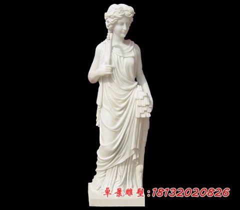 小区汉白玉西方美女石雕