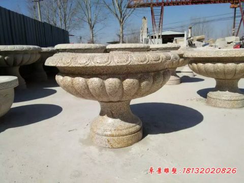 石雕公园花岗岩花盆
