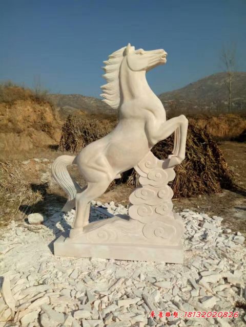 广场马踏祥云石雕马
