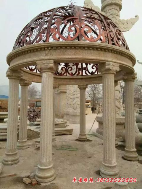 小区欧式石雕凉亭