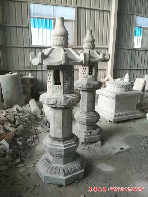 寺庙仿古石雕灯