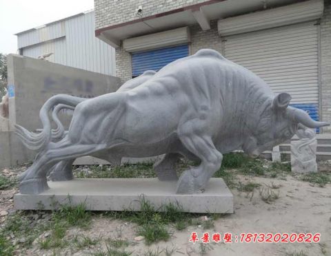 企业动物开荒牛石雕