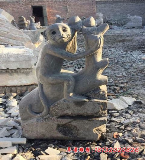 十二生肖猴子石雕