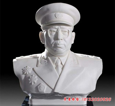 汉白玉十大元帅头像石雕