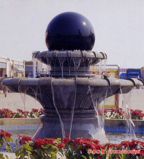 广场双层风水球石雕