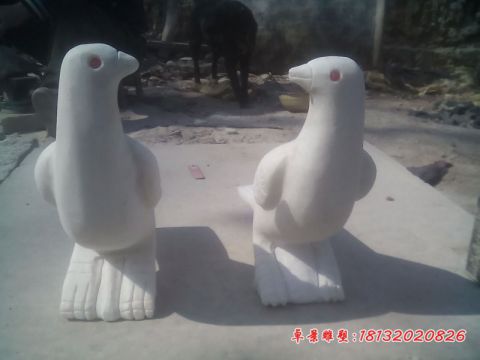 汉白玉动物鸽子石雕