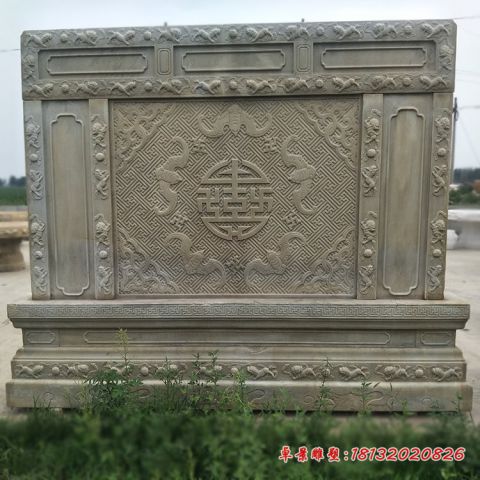 蝙蝠浮雕影壁石雕