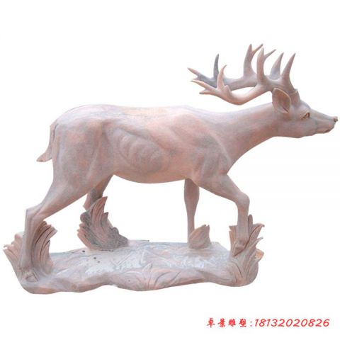 公园动物石雕梅花鹿