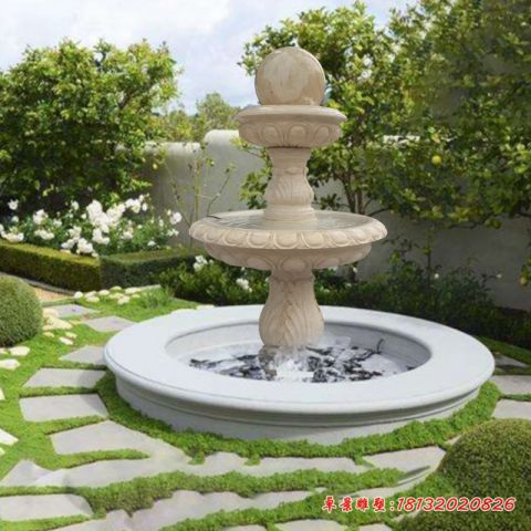 大理石双层风水球喷泉石雕