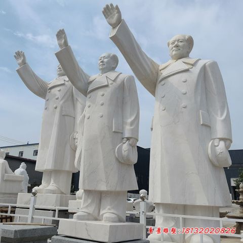 广场大理石挥手毛主席石雕