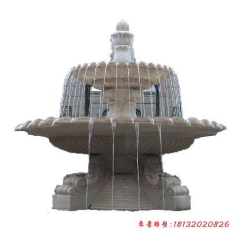 欧式大理石双层喷泉石雕
