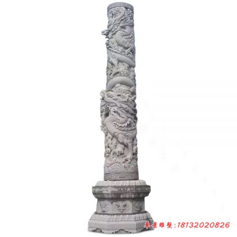 石雕广场大理石盘龙柱