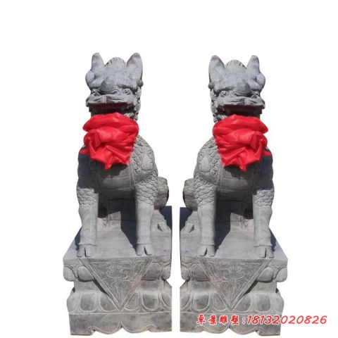 门前青石仿古麒麟石雕