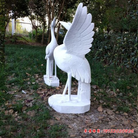 汉白玉动物石雕仙鹤