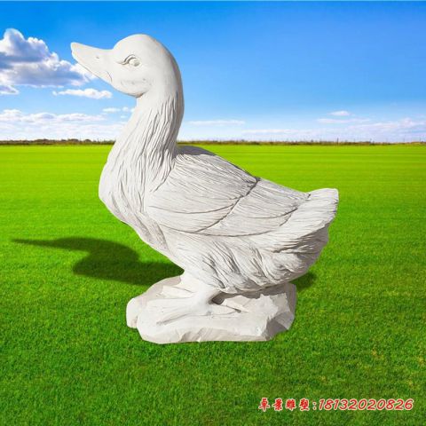 公园动物鸭子石雕