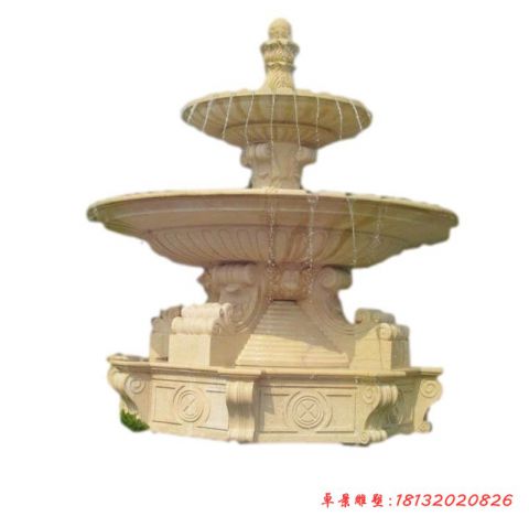 大理石欧式双层石雕喷泉