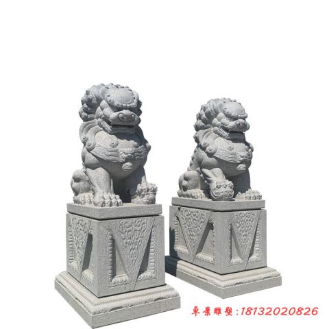 门前大理石仿古狮子石雕