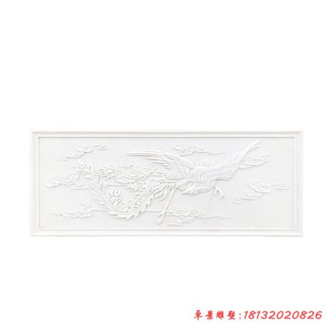 汉白玉凤凰壁画石浮雕