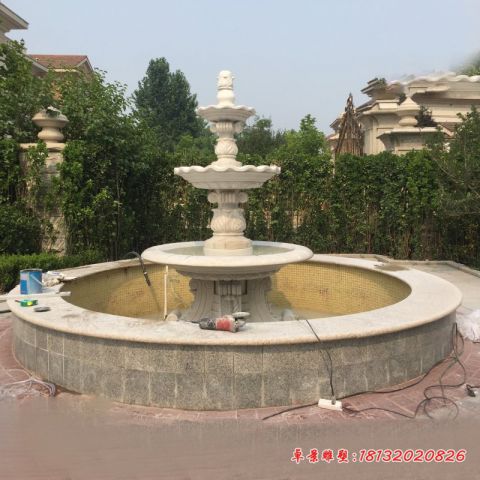 公园大理石多层喷泉石雕