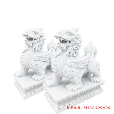 门口汉白玉辟邪貔貅石雕