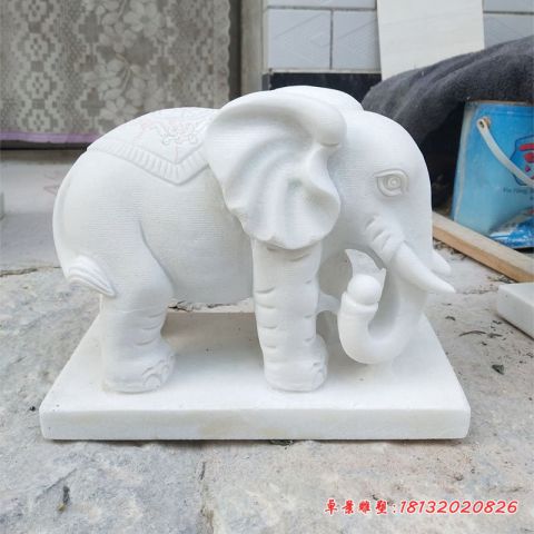汉白玉门口大象雕塑