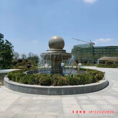 广场大理石风水球喷泉石雕