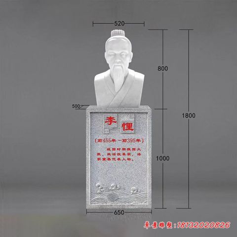 校园名人李悝头像石雕