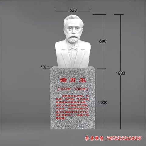 校园西方名人诺贝尔胸像石雕