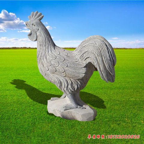 公园动物公鸡石雕