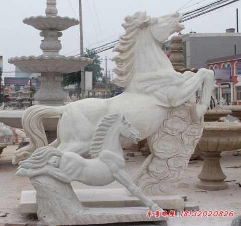 广场大理石动物石雕马