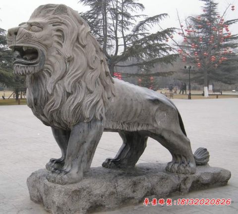 门前欧式狮子石雕