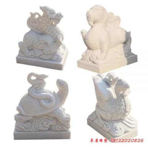 景区古代四大神兽雕塑