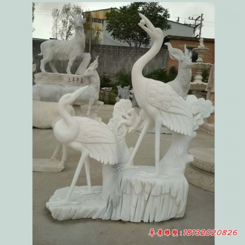 公园动物石雕仙鹤雕塑