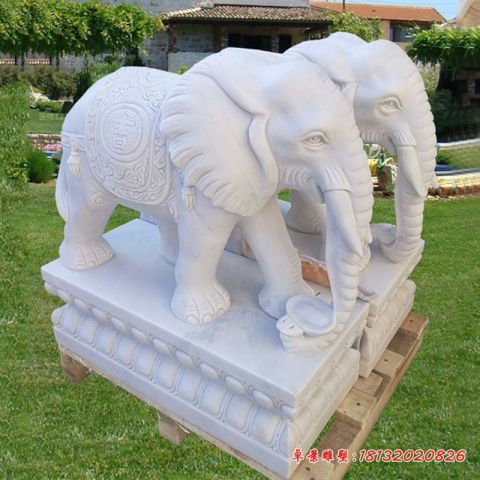 庭院风水大象石雕
