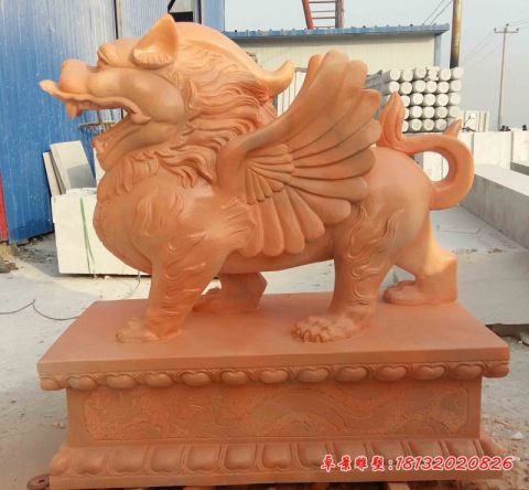 门前晚霞红招财石雕貔貅