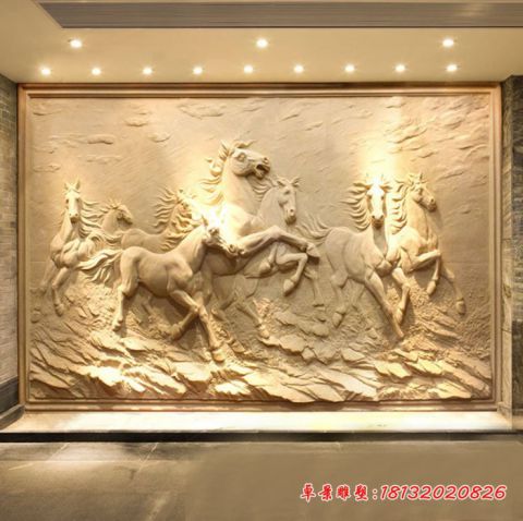酒店壁画奔马石浮雕