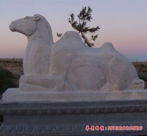 广场动物骆驼石雕