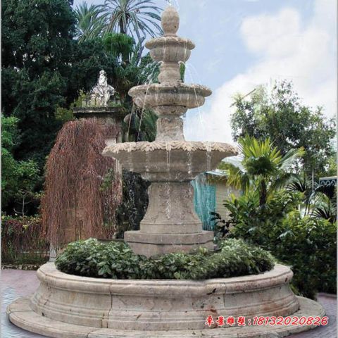 大理石欧式三层石雕喷泉