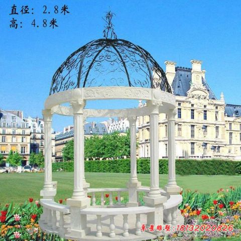 别墅汉白玉欧式凉亭石雕