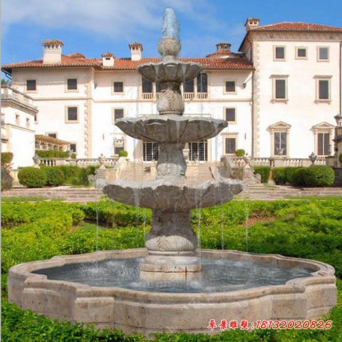 小区花岗岩多层喷泉石雕