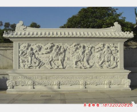 大理石八仙浮雕影壁石雕