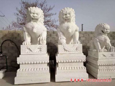门前汉白玉故宫石狮子