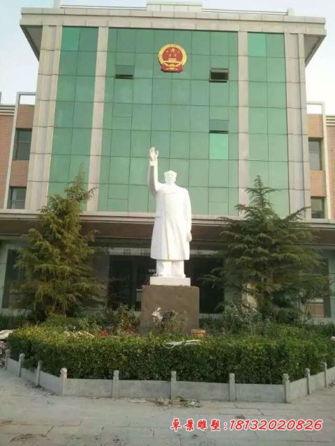 汉白玉伟人挥手毛泽东石雕