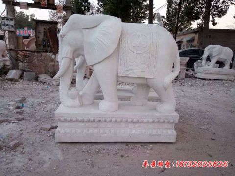 吉祥如意元宝大象石雕