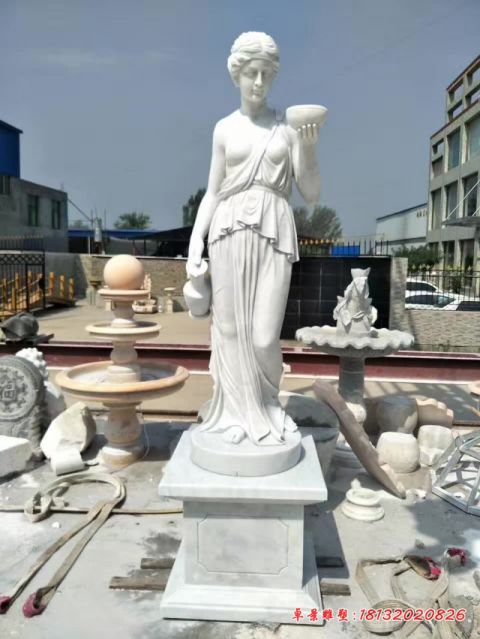 小区汉白玉西方人物石雕