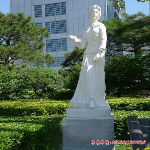 校园汉白玉西方名人南丁格尔石雕