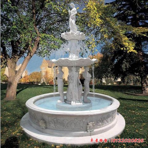 汉白玉欧式双层人物喷泉石雕